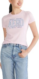 AEROPOSTALE Women's Block Short Sleeve Graphic Tee