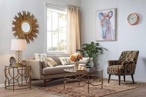 Creative Co-Op Gold Sunburst Mirror