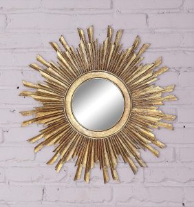 Creative Co-Op Gold Sunburst Mirror